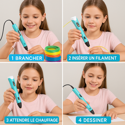 Kit de démarrage Stylo 3D – 12 filaments de couleur