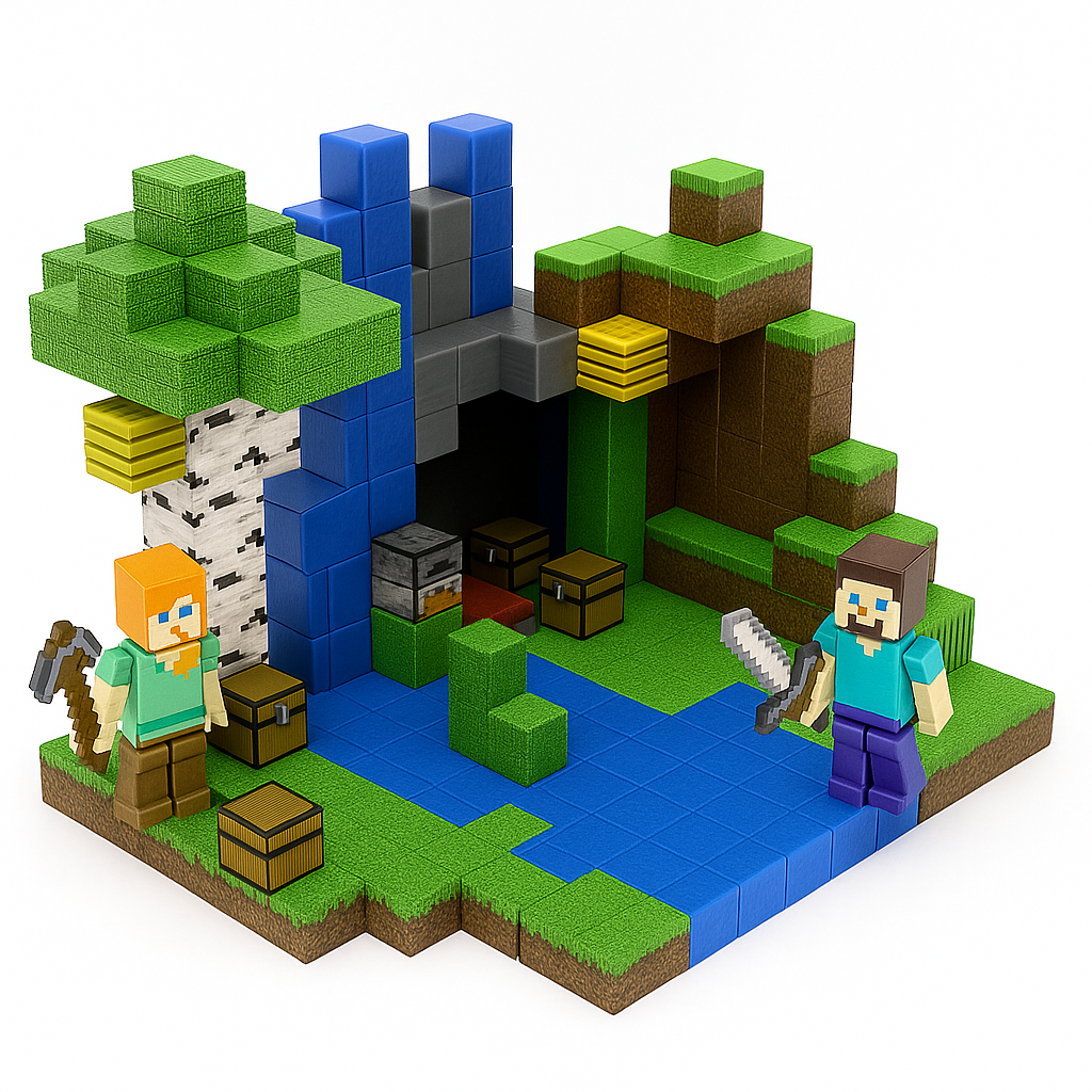 Minecraft bloc– Jeu de Construction Magnétique Éducatif