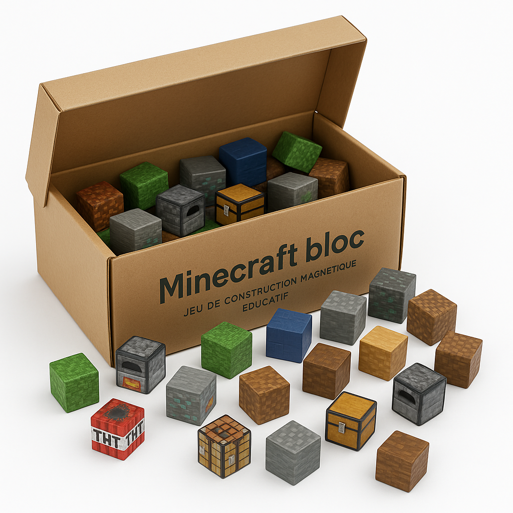 Minecraft bloc– Jeu de Construction Magnétique Éducatif