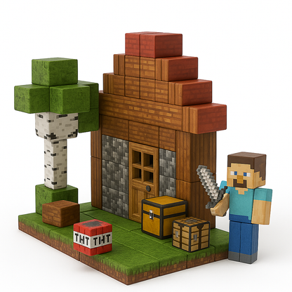 Minecraft bloc– Jeu de Construction Magnétique Éducatif